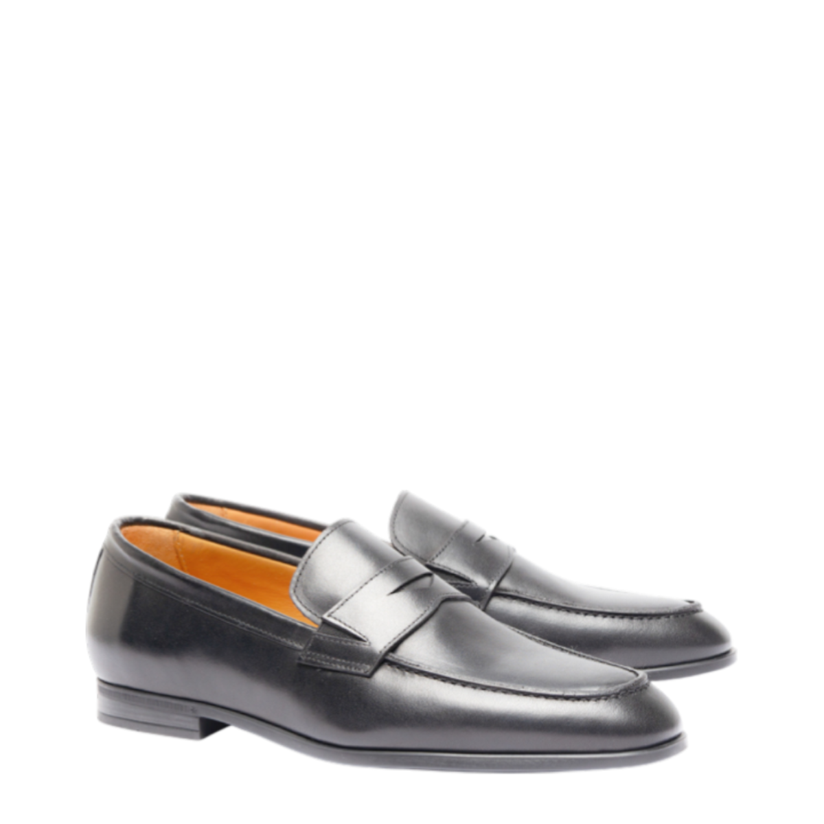 Black Leather Penny Loafers