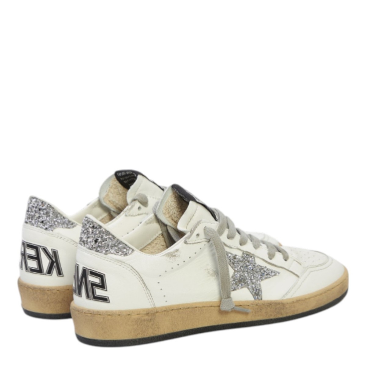 Ball Star White Glitter Sneakers