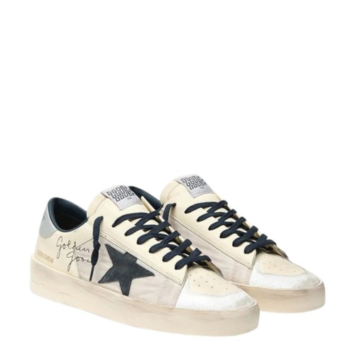 Stardan White and Navy Leather Sneakers 2