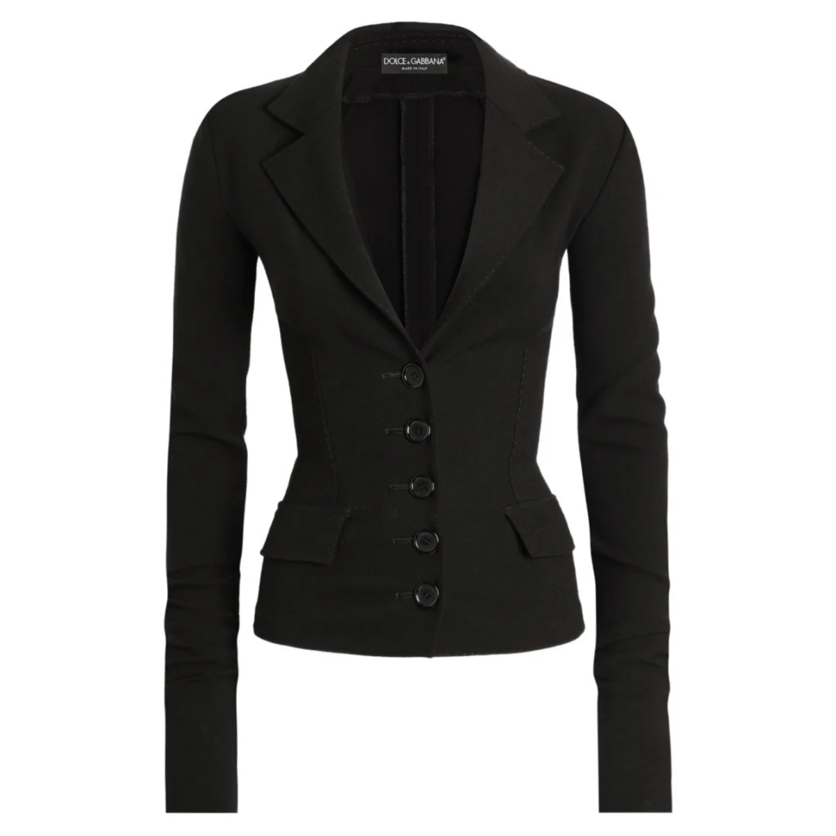 Black Single-Breasted Wool Jacket