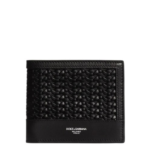 Black Woven Plonge Calfskin Wallet