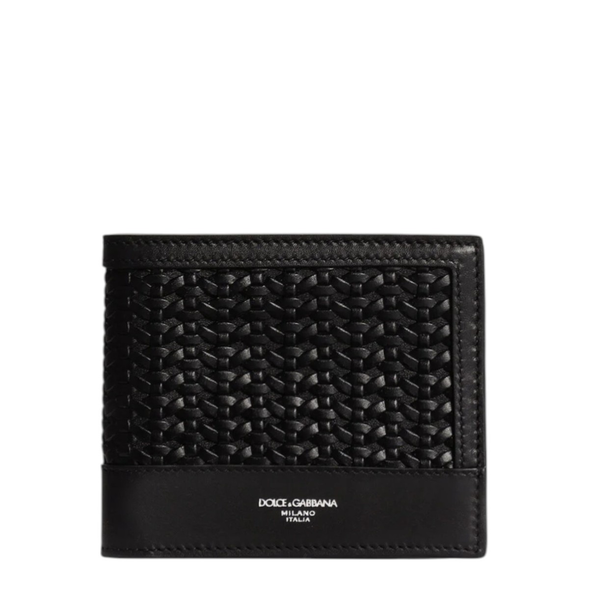 Black Woven Plonge Calfskin Wallet