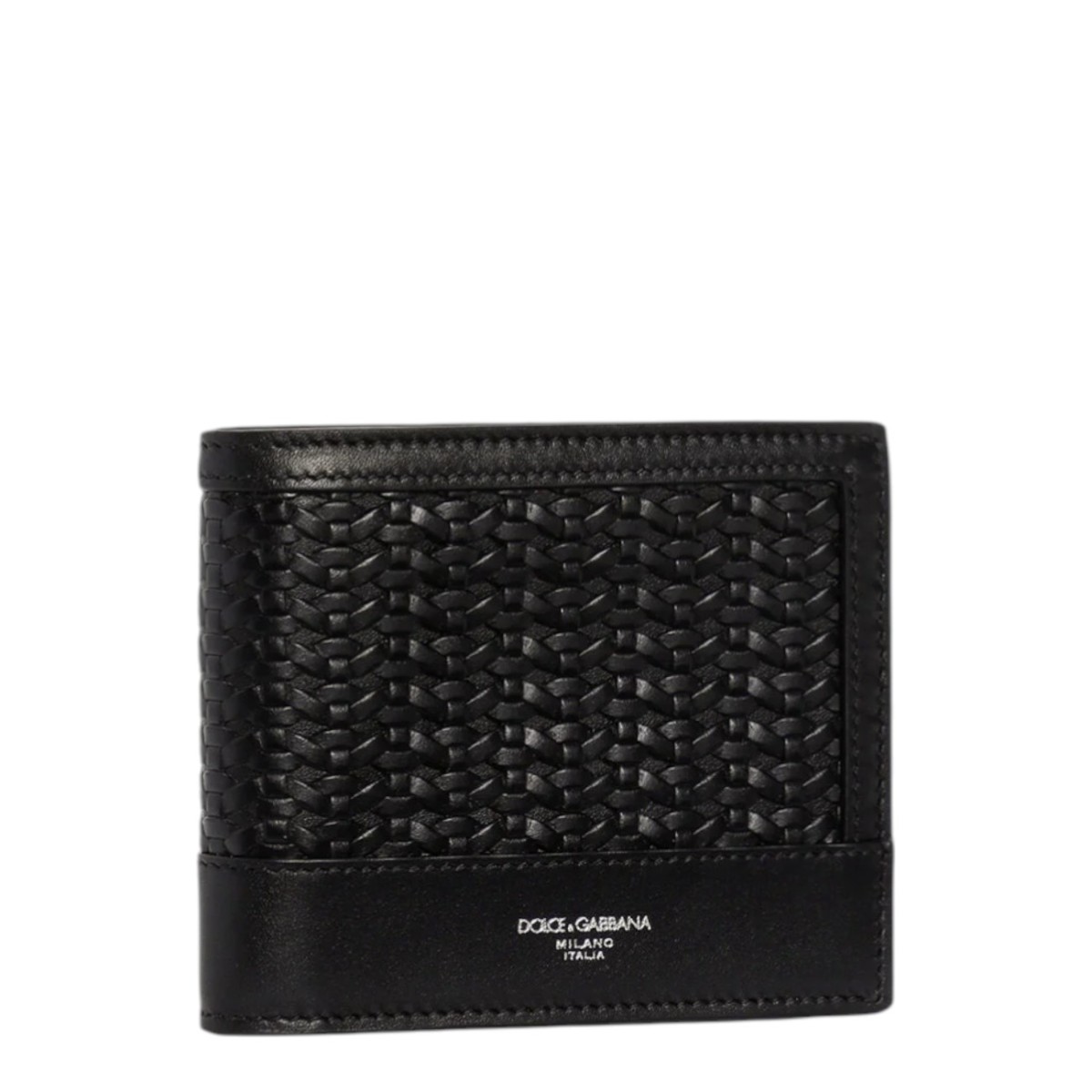 Black Woven Plonge Calfskin Wallet