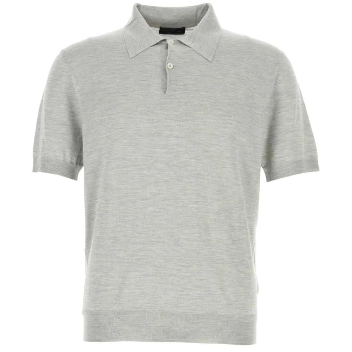 Grey Silk Polo Shirt