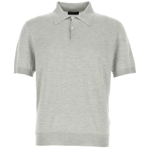 Grey Silk Polo Shirt