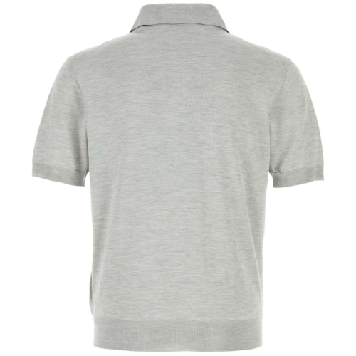 Grey Silk Polo Shirt 2