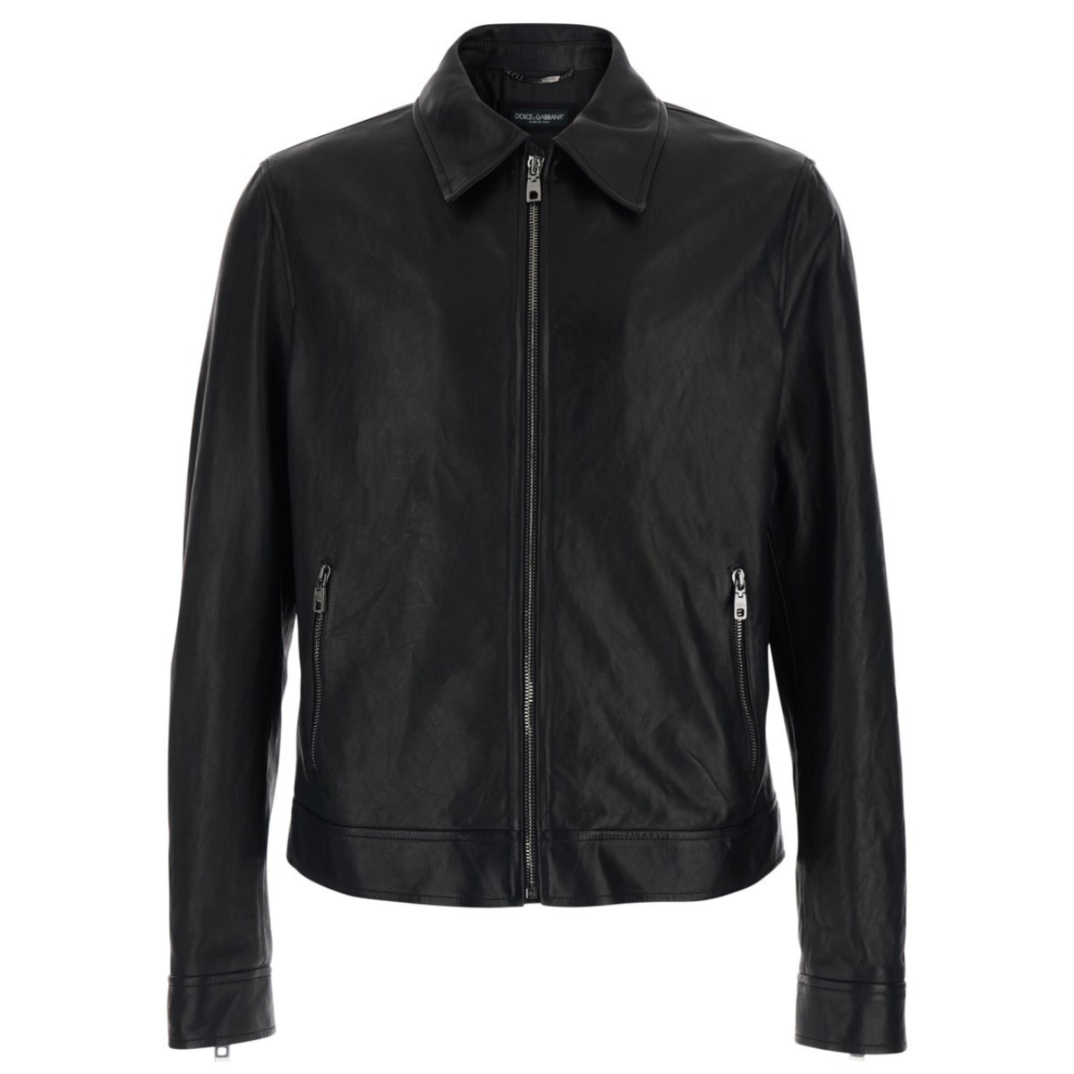 Black Leather Zip Jacket