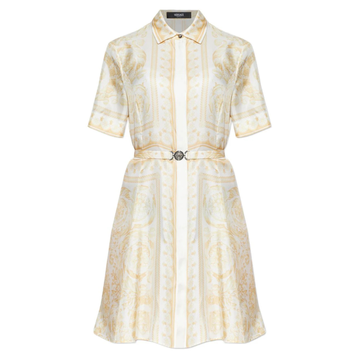 Barocco Print Silk Shirtdress