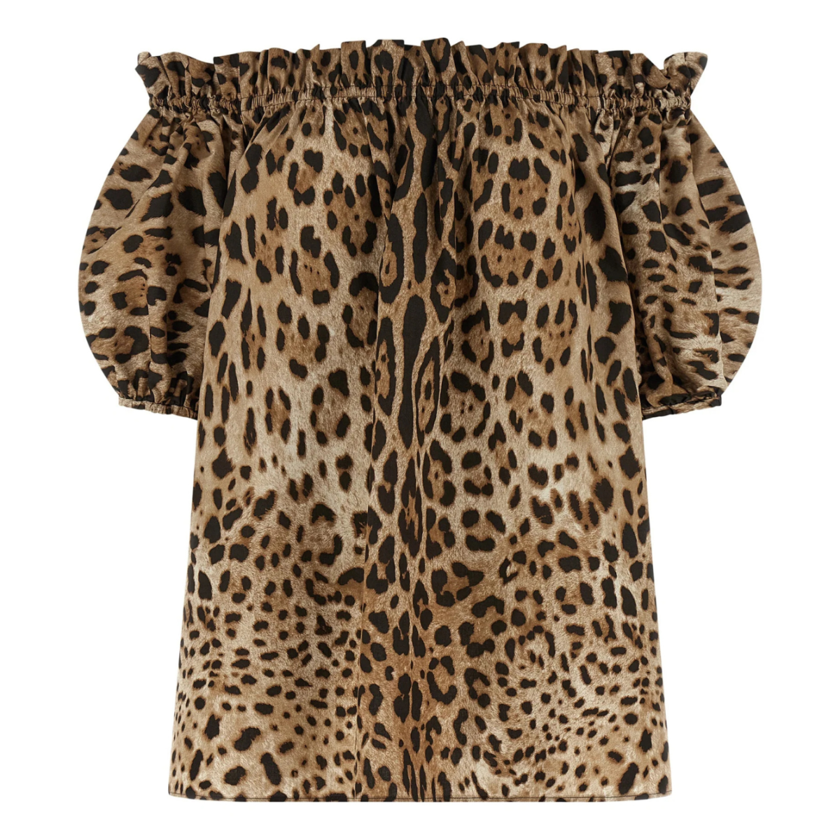 Leopard-Print Off-Shoulder Blouse