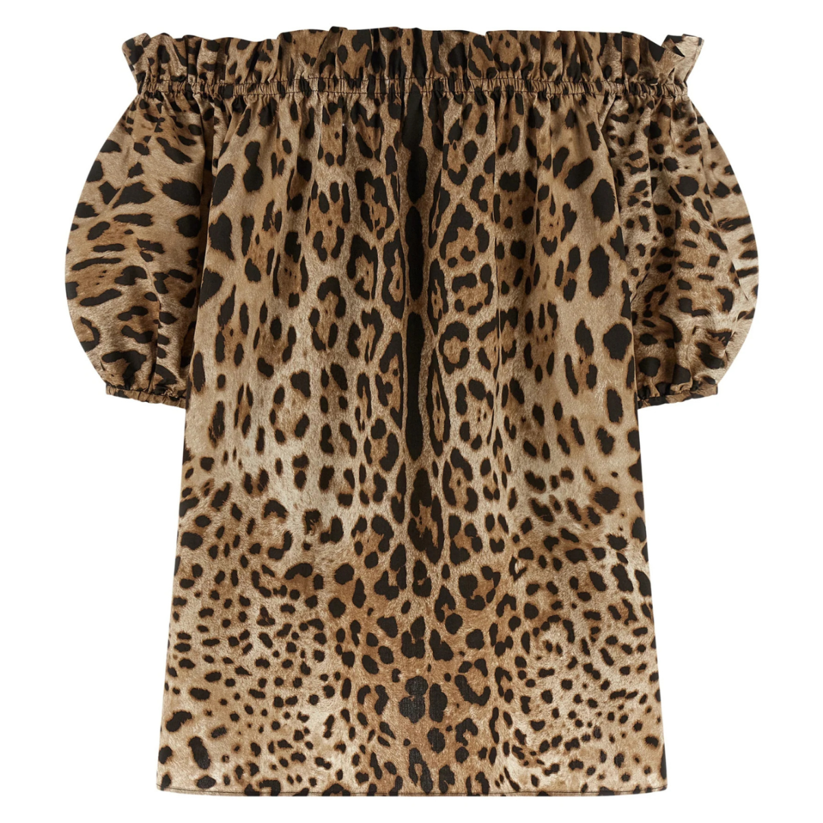 Leopard-Print Off-Shoulder Blouse