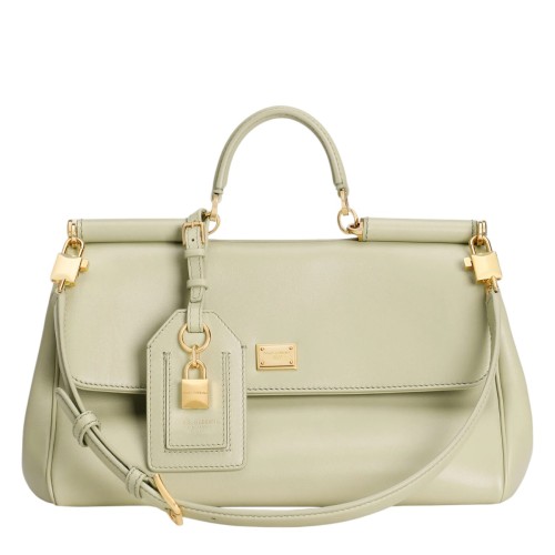 Light Sage Medium My Sicily Handbag In Calfskin