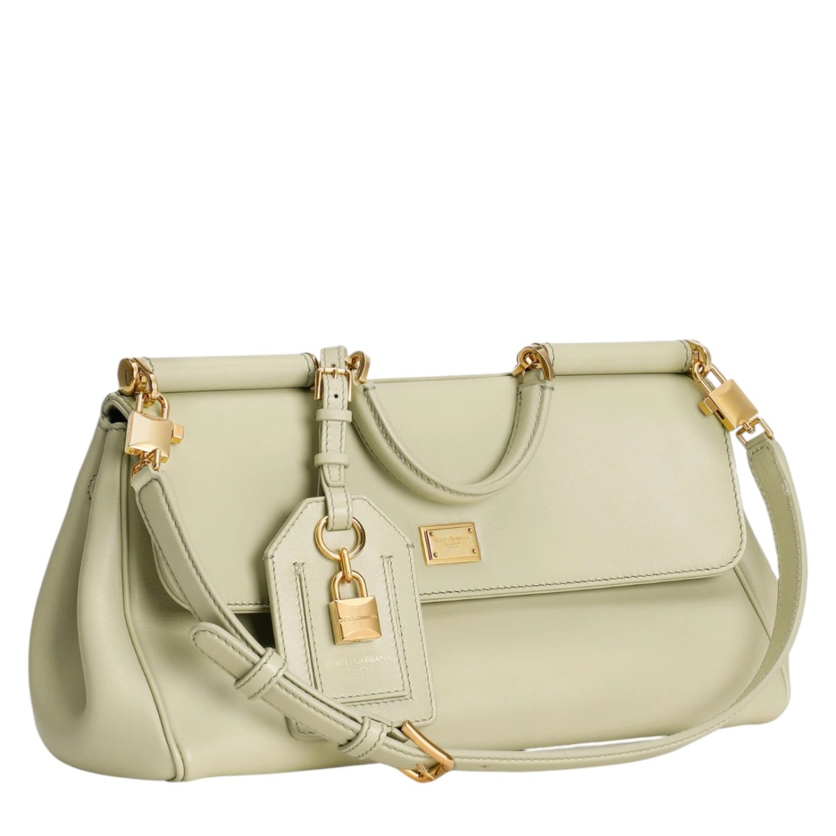 Light Sage Medium My Sicily Handbag In Calfskin