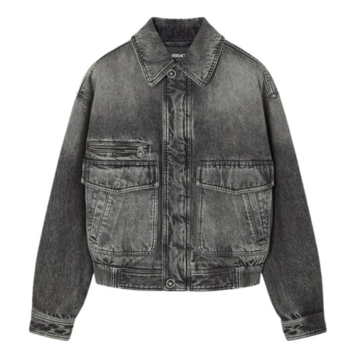 Grey Washed Denim Jacket