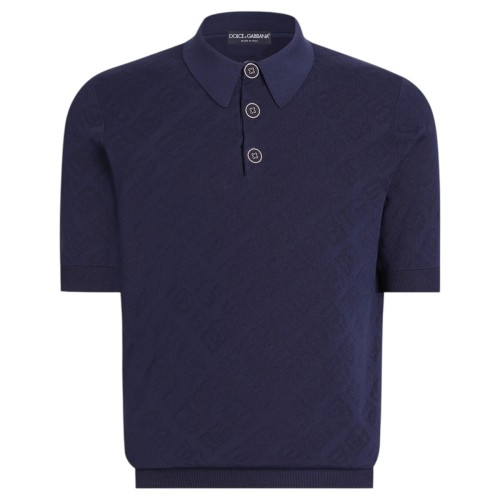 Navy Silk Polo Shirt
