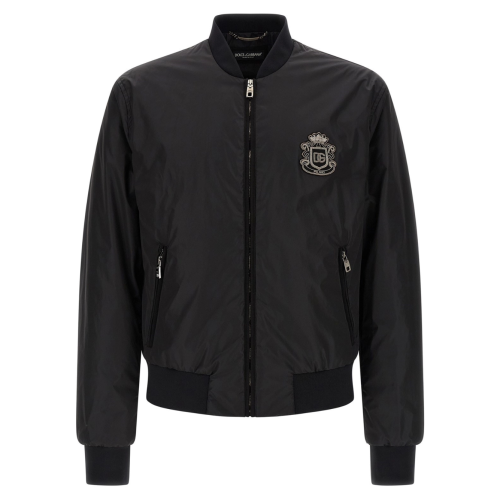 Black Bomber Jacket With DG Patch