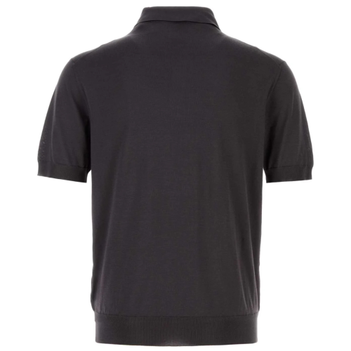Dark Brown Silk Polo Shirt