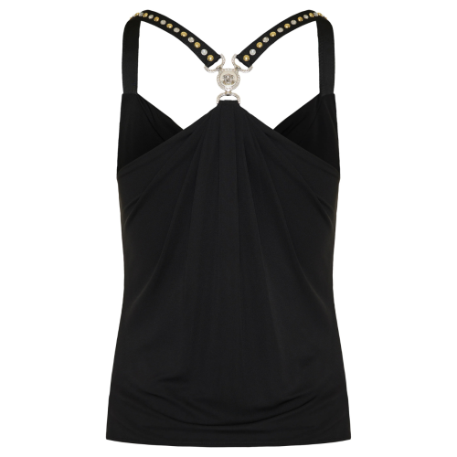 Black Studded Strap Top