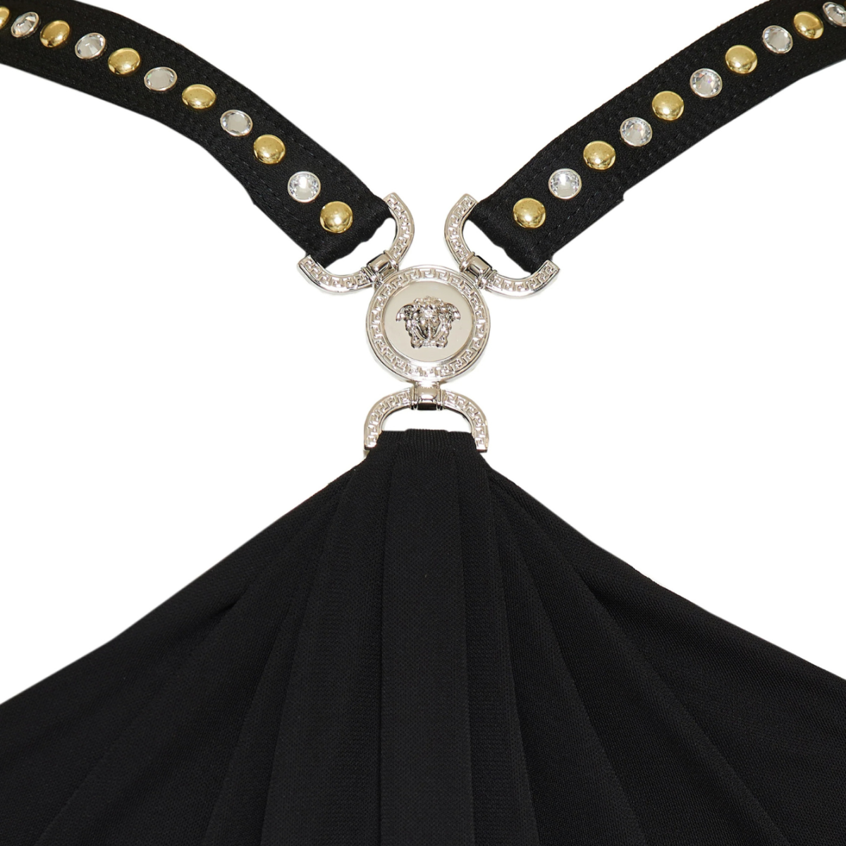 Black Studded Strap Top