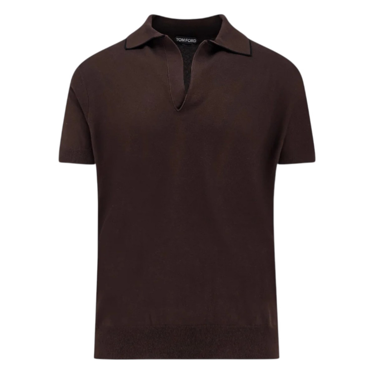 Chocolate Cotton and Silk Polo Shirt
