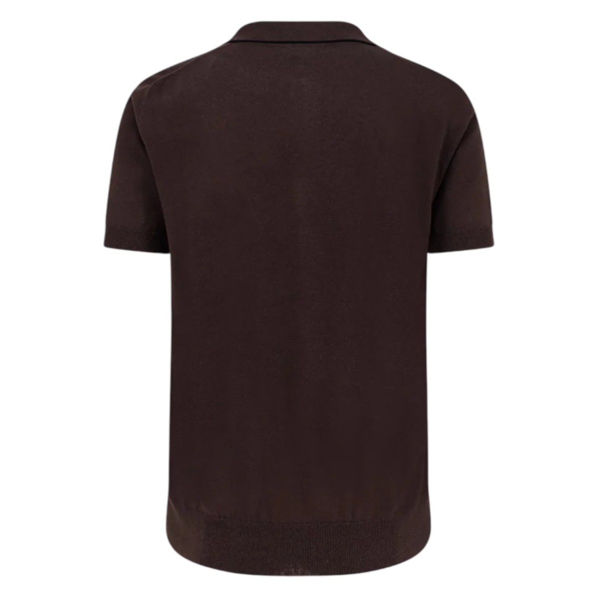 Chocolate Cotton and Silk Polo Shirt