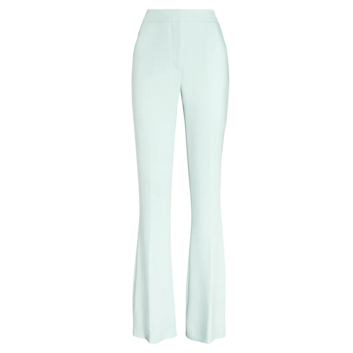 Canal Green Long Tailored Trousers With A High Waist