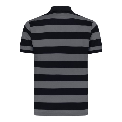 Black and Grey Striped Polo Shirt 2