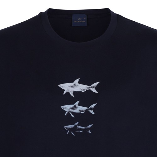 Navy Blue Shark Graphic T-Shirt