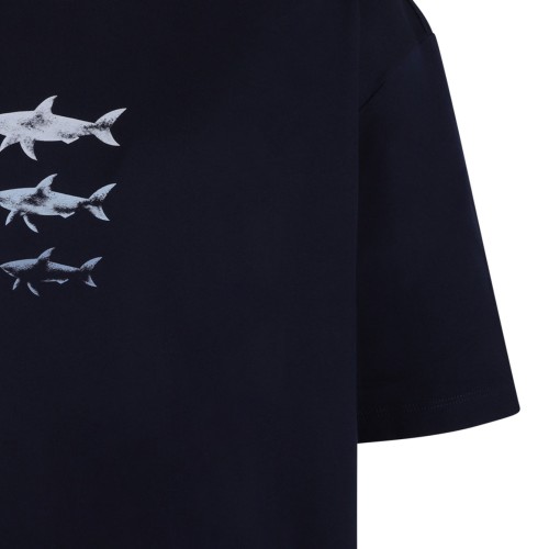 Navy Blue Shark Graphic T-Shirt