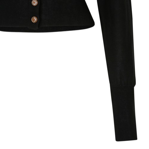 Black Bea Cropped Cardigan