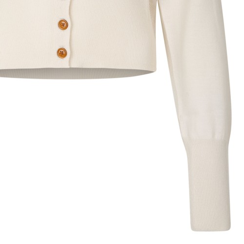 Cream Bea Cropped Cardigan