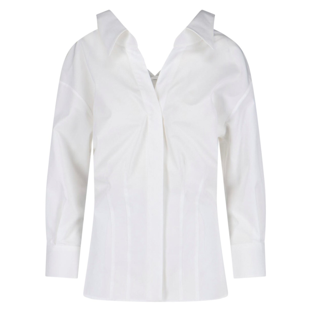 White Slashed Shirt In Poplin