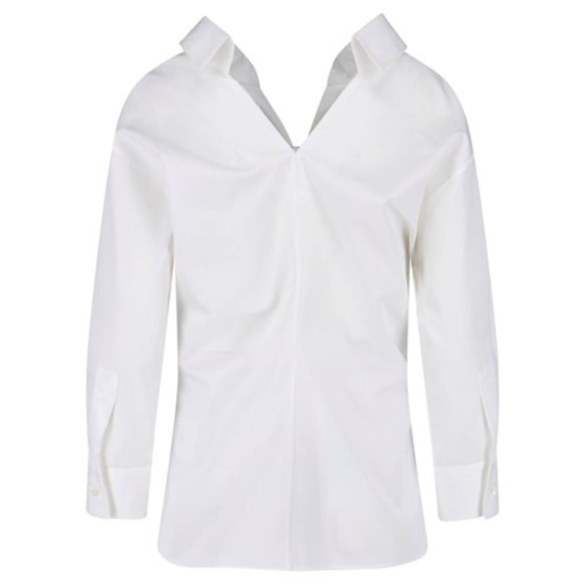 White Slashed Shirt In Poplin