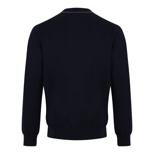 Blue Cotton Crew Neck Sweater 2