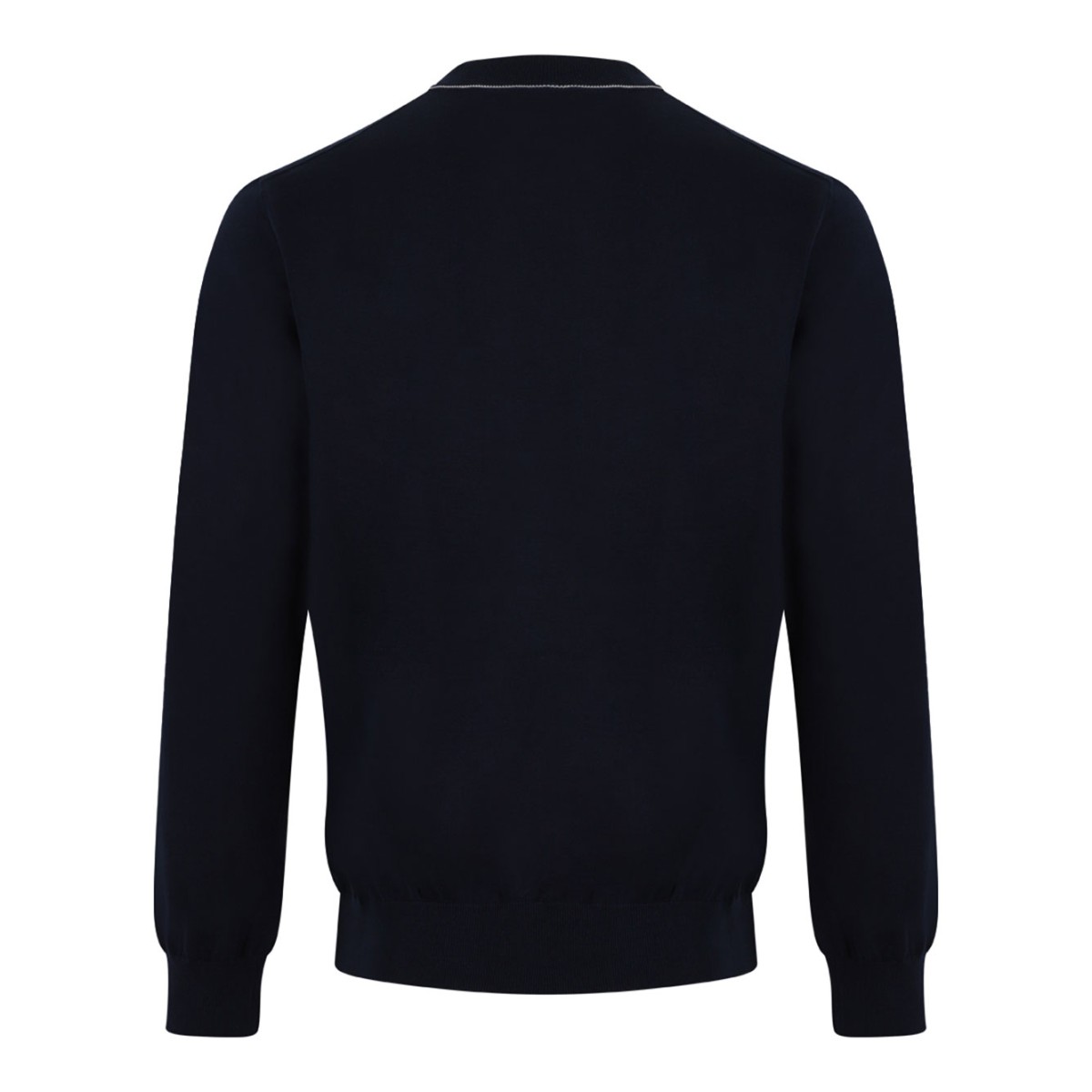 Blue Cotton Crew Neck Sweater