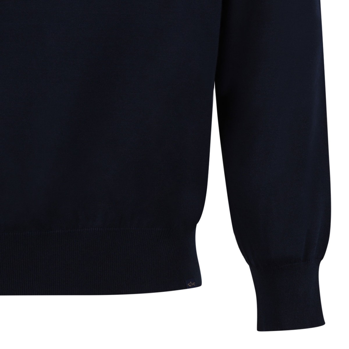 Blue Cotton Crew Neck Sweater