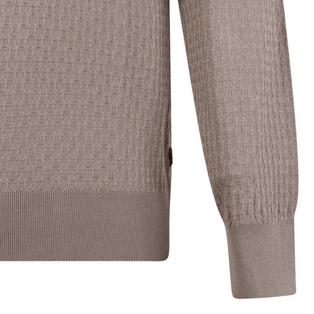 Dark Beige Silk Polo Shirt