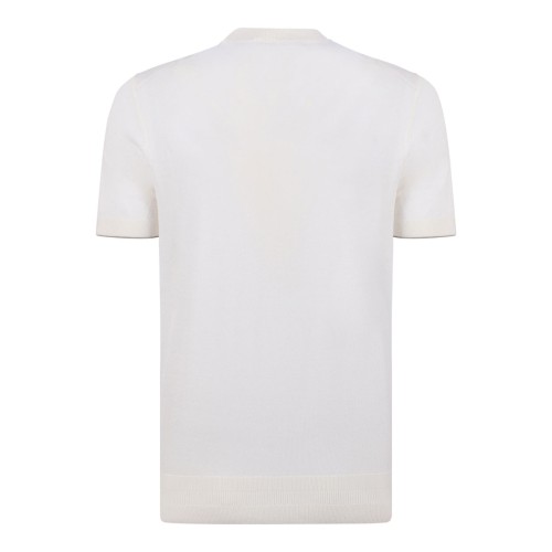 Open White Short-Sleeve Knit T-Shirt 2