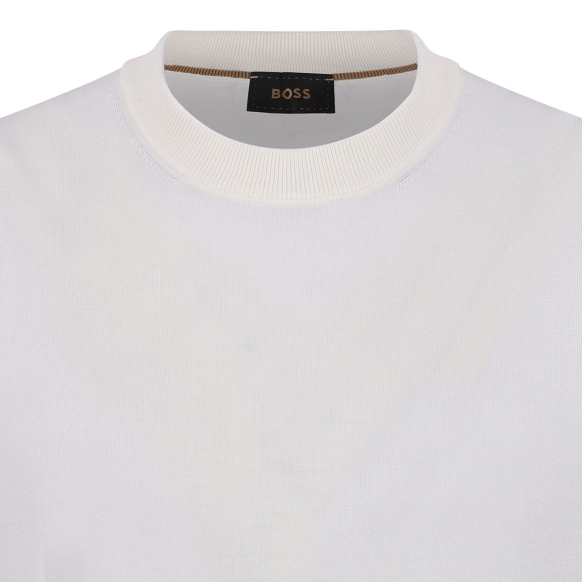 Open White Short-Sleeve Knit T-Shirt