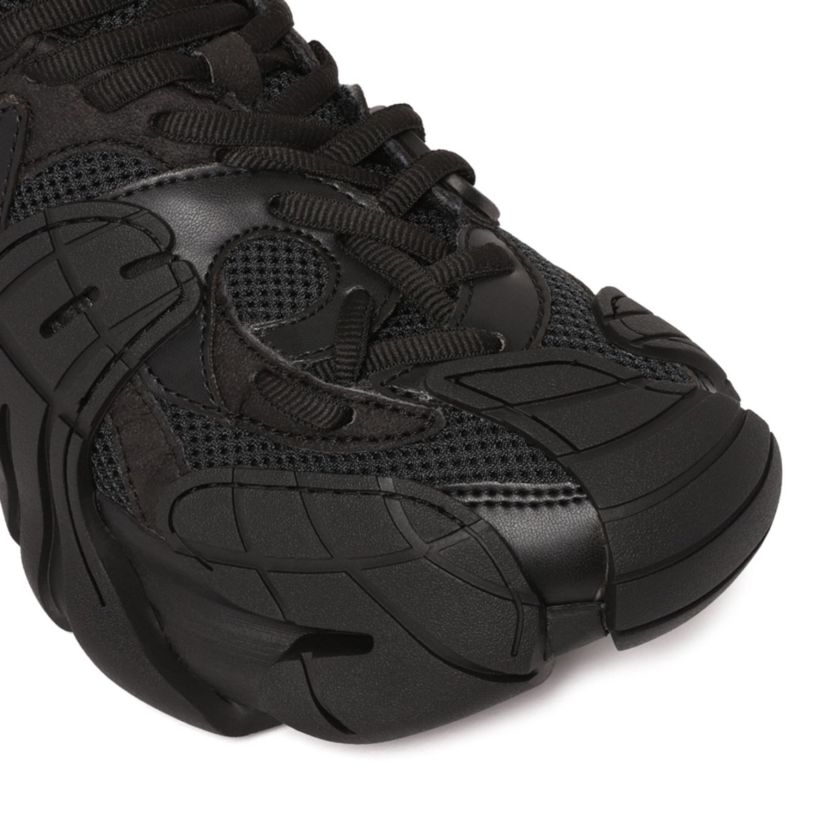 Black Tormenta Sneakers With Inserts