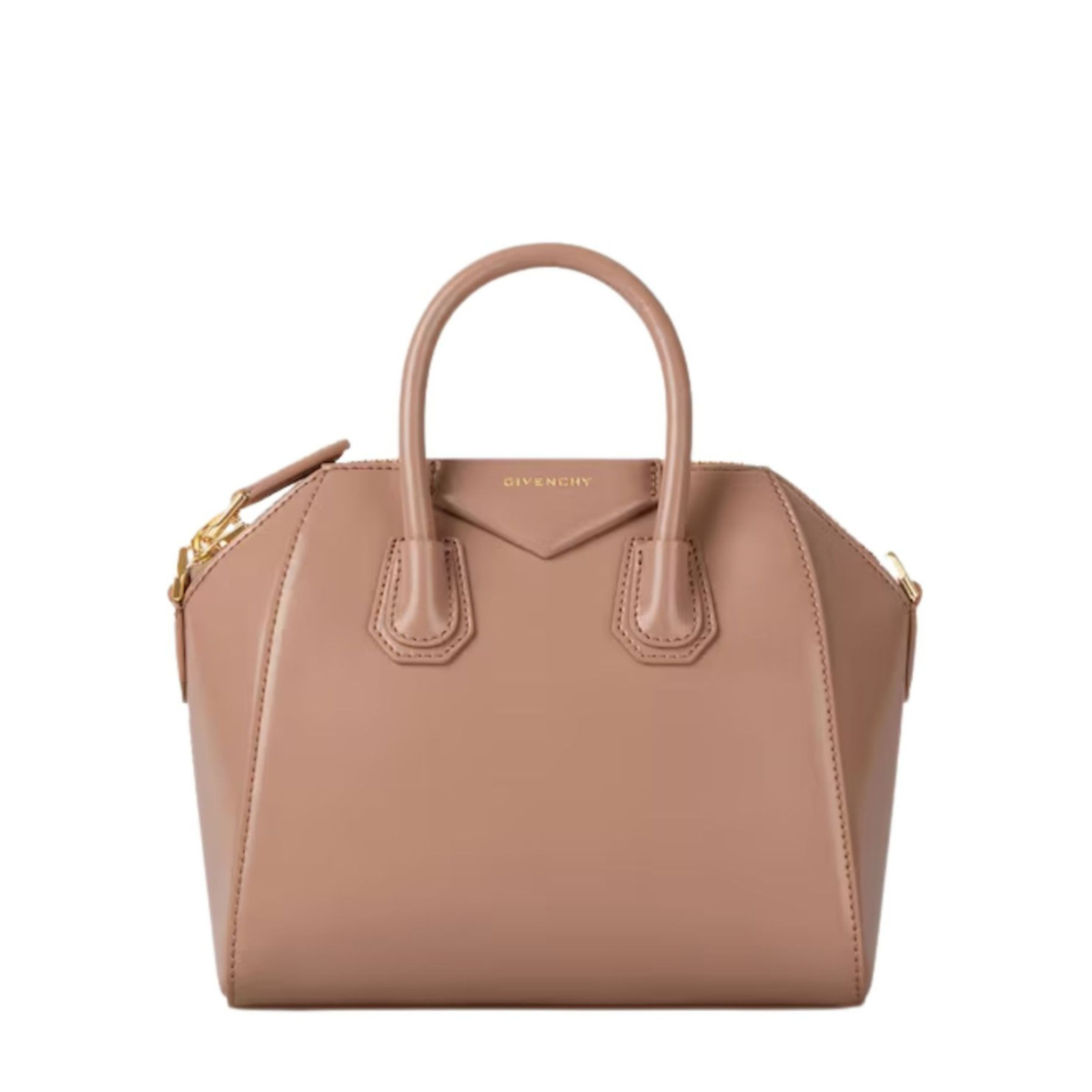 Blush Pink Mini Antigona Bag In Box Leather
