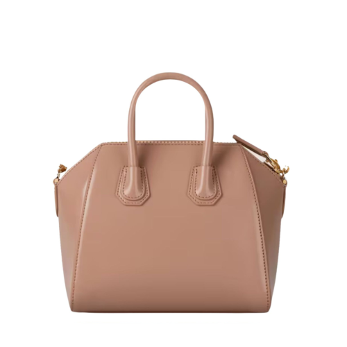 Blush Pink Mini Antigona Bag In Box Leather 2