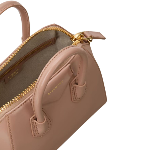 Blush Pink Mini Antigona Bag In Box Leather