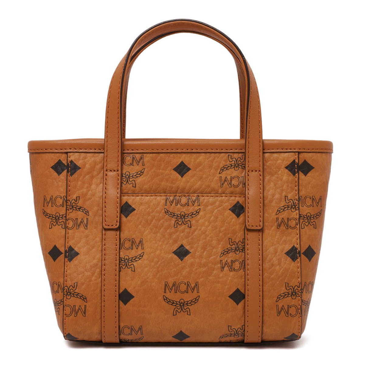 Cognac Toni Top-Zip Shopper in Visetos