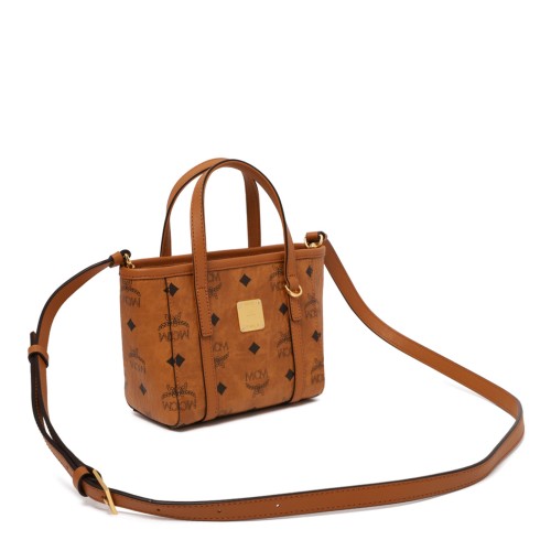 Cognac Toni Top-Zip Shopper in Visetos