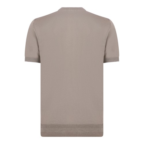 Dark Beige Short-Sleeve Knit T-Shirt 2