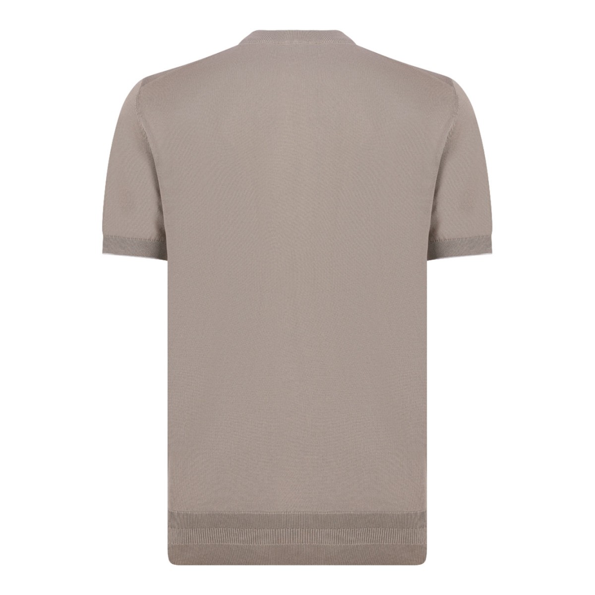 Dark Beige Short-Sleeve Knit T-Shirt