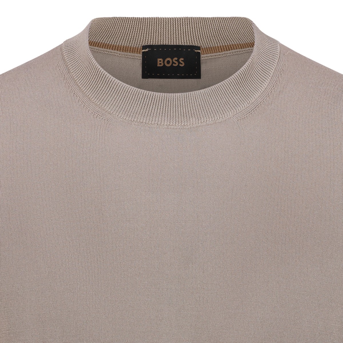 Dark Beige Short-Sleeve Knit T-Shirt