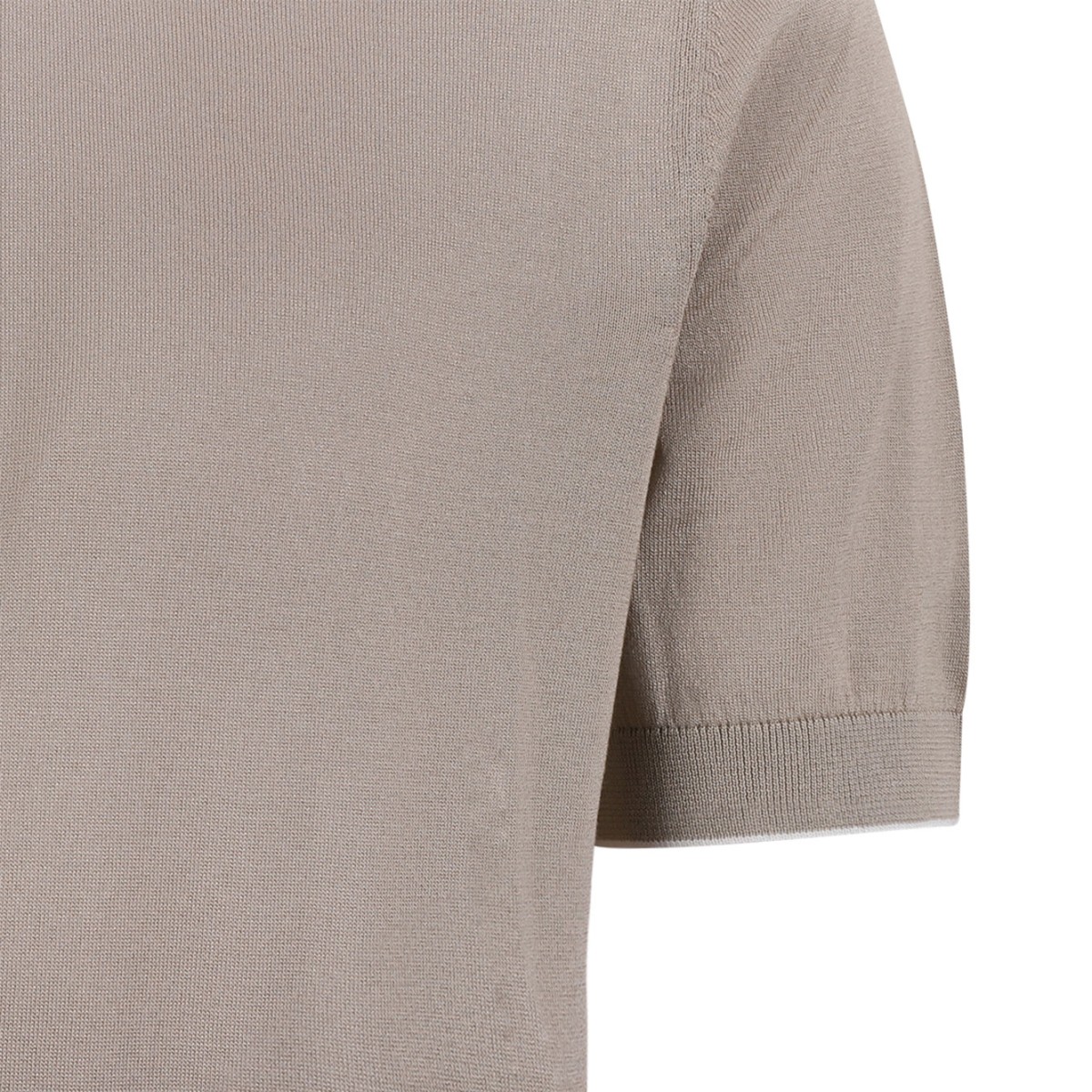 Dark Beige Short-Sleeve Knit T-Shirt