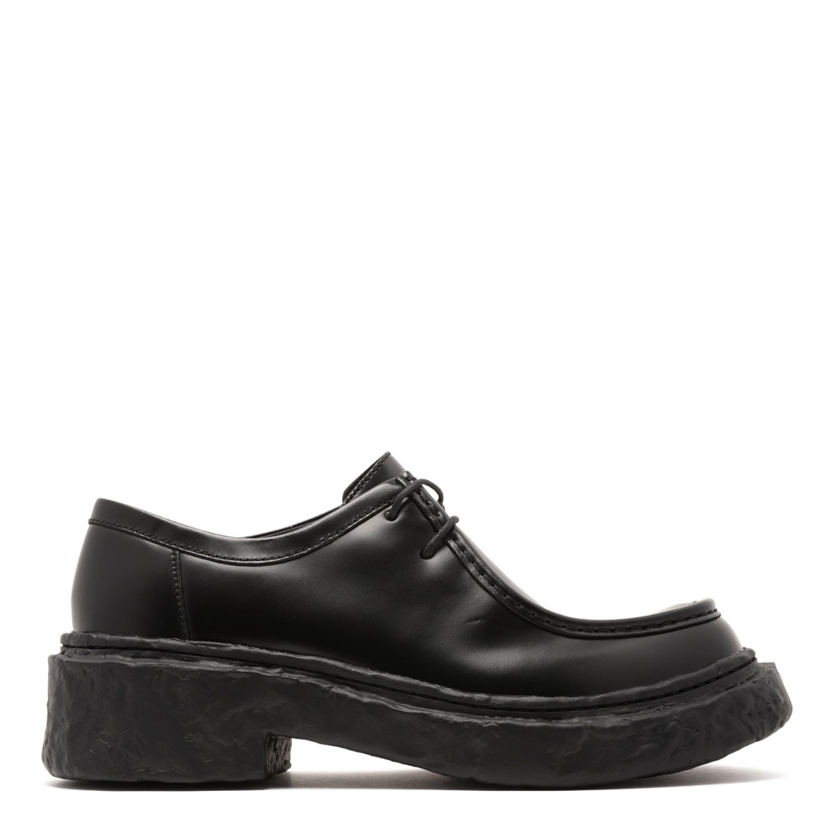 Black Leather Vamonos Lace-Up Shoes