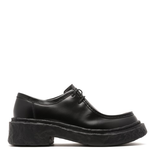 Black Leather Vamonos Lace-Up Shoes